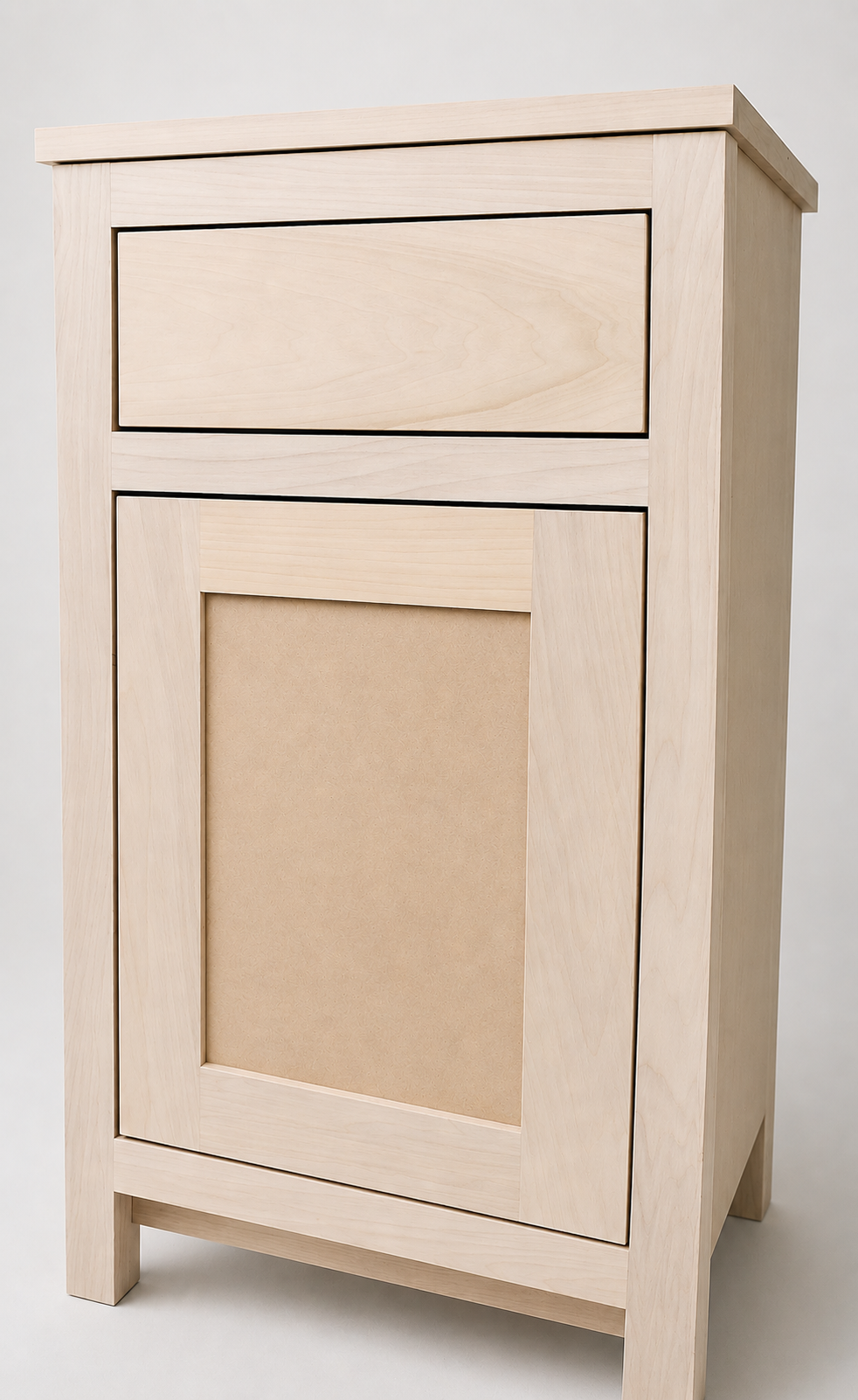 Inset shaker cabinet door detail showing precise craftsmanship